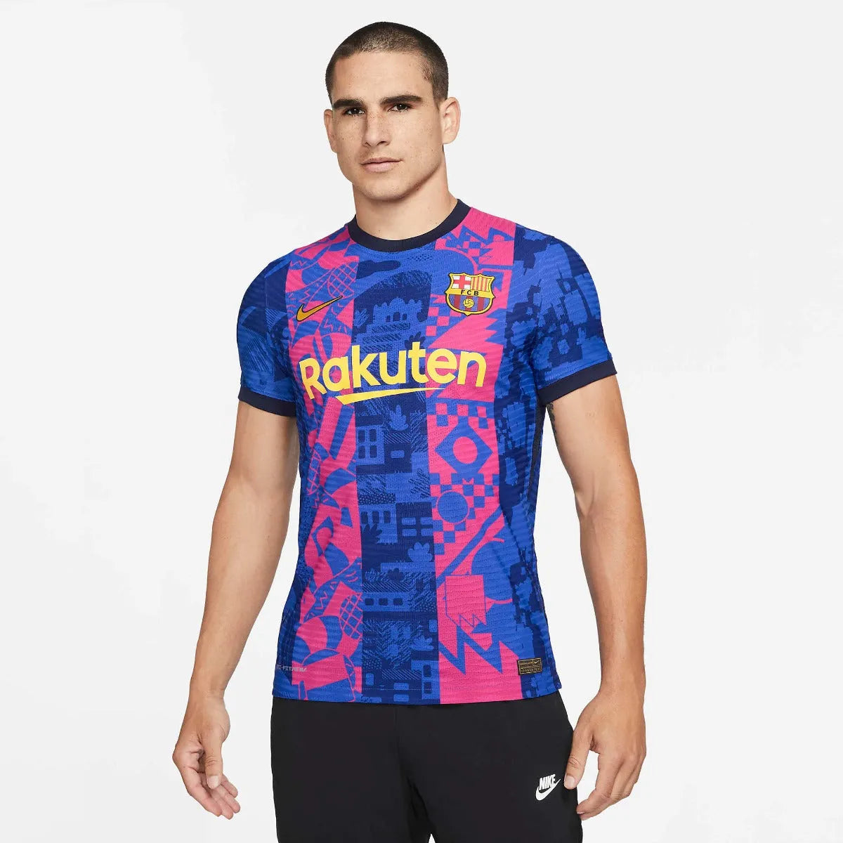 Nike 2021-22 Barcelona Third ADV Match Jersey - Hyper Royal-Varsity Maize (Model - Front)
