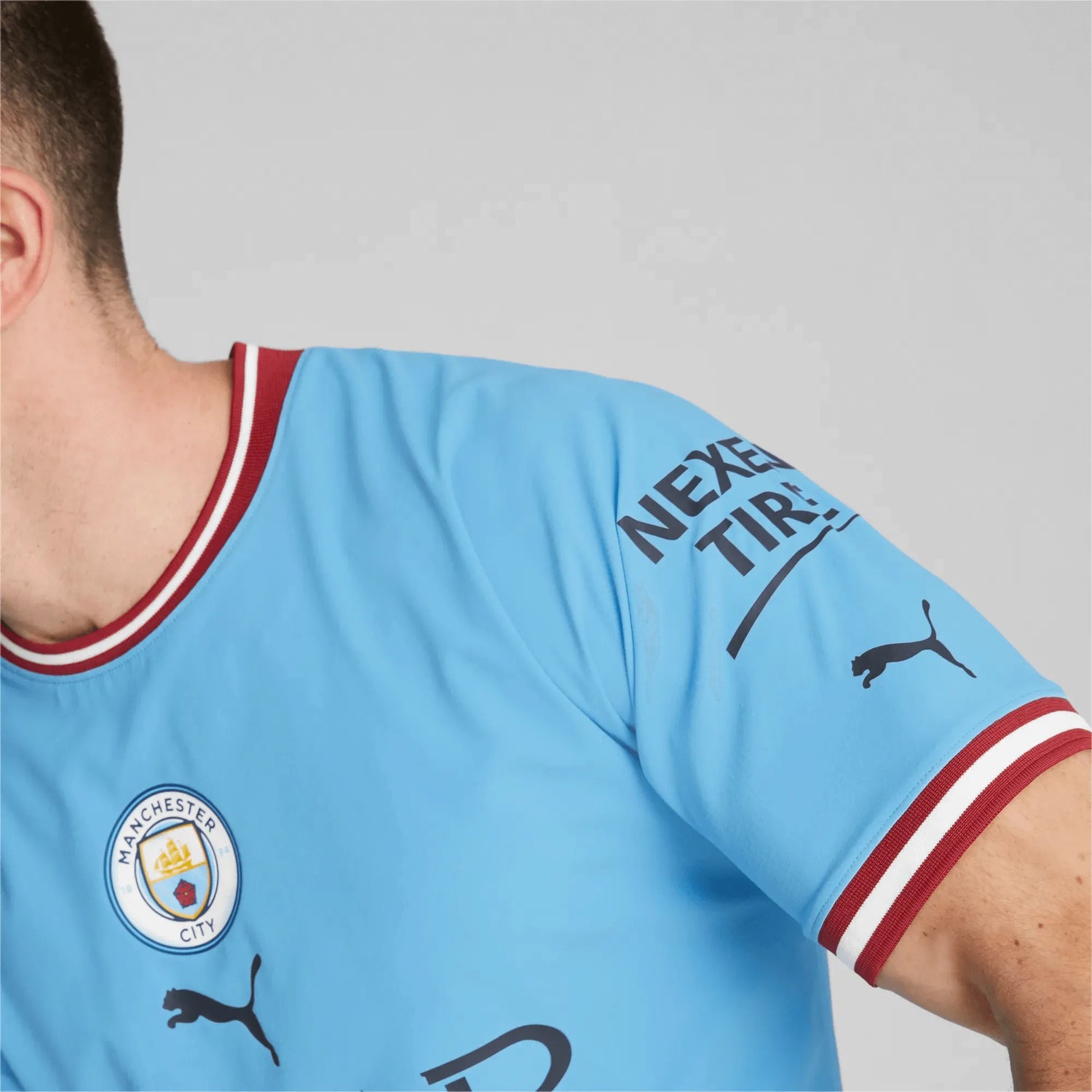 Puma 2022-23 Manchester City Authentic Home Jersey - Light Blue (Detail 2)