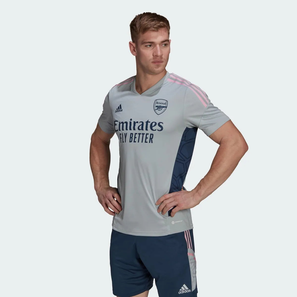 adidas 22-23 Arsenal Training Jersey - Onix (Model - Front)