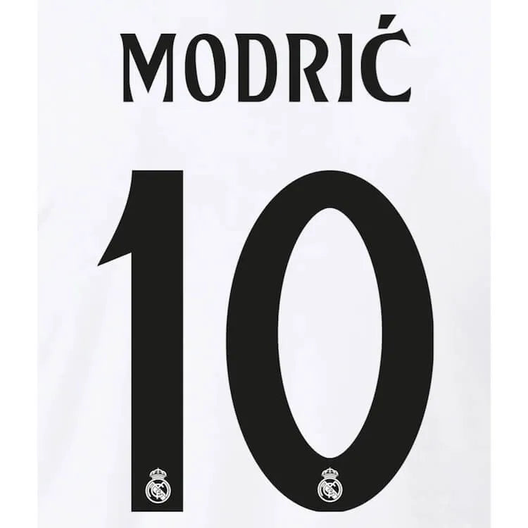 Real Madrid 2024_25 Home Modric #10 Jersey Name Set (Back)
