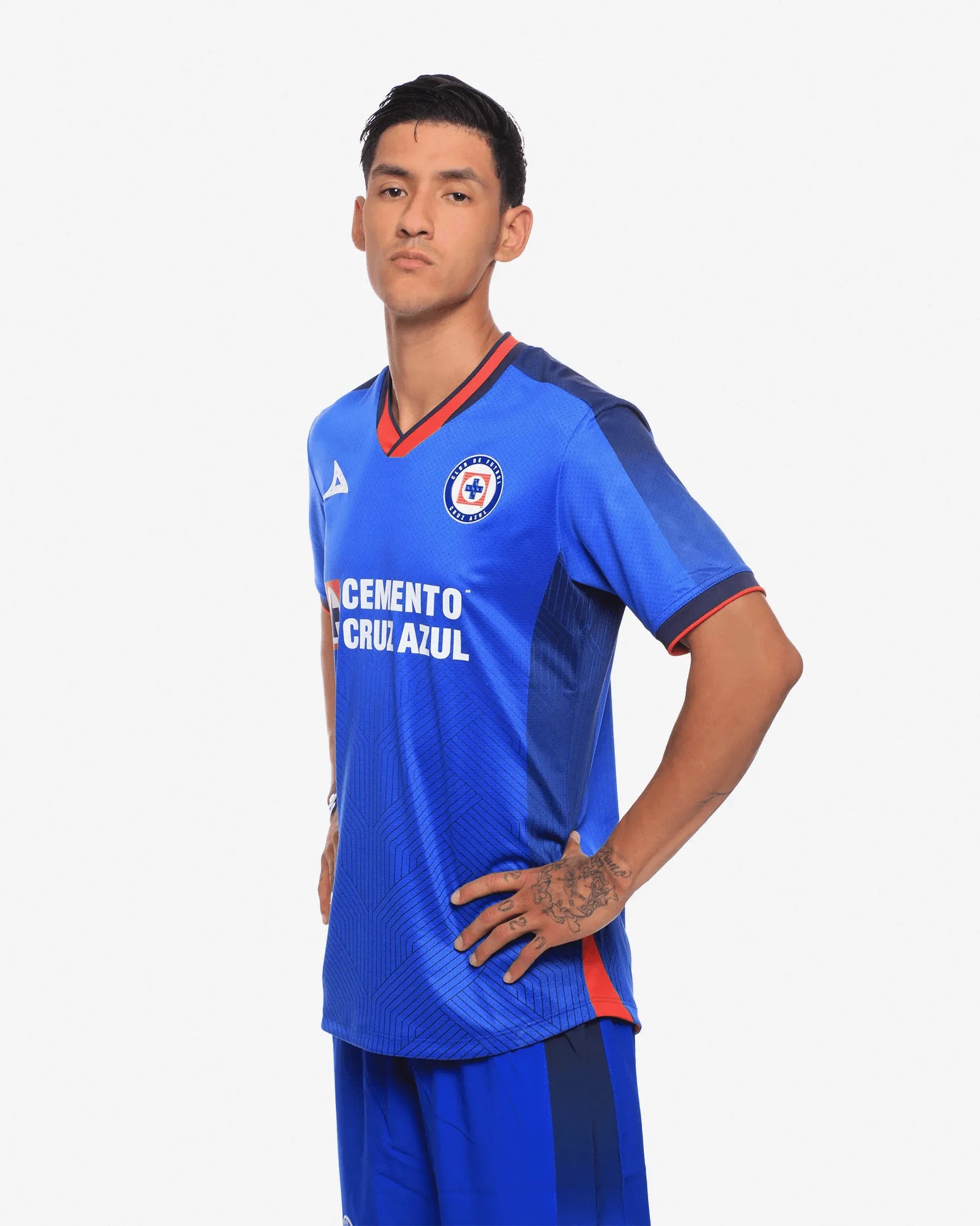 Pirma 2023-24 Cruz Azul Men's Stadium Home Jersey (Model 2 - Lateral)