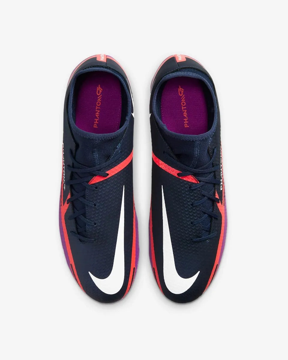 Nike Phantom GT2 Academy DF FG-MG - Navy-Purple-Crimson (Pair - Top)