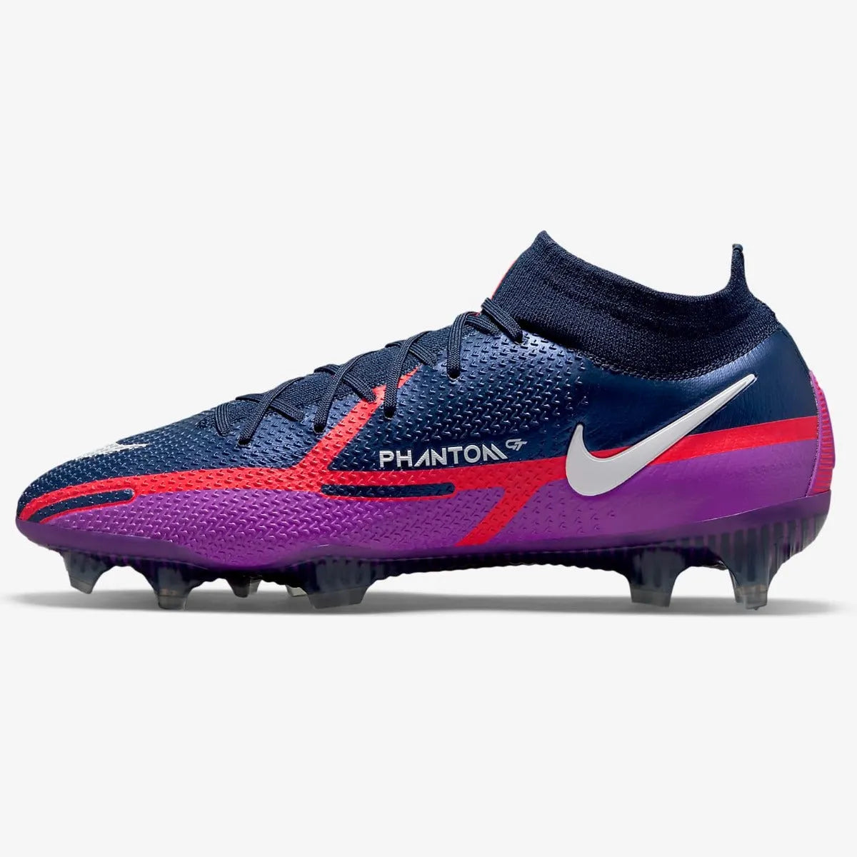 Nike Phantom Gt2 Elite DF FG - Navy-Purple-Crimson (Side 1)