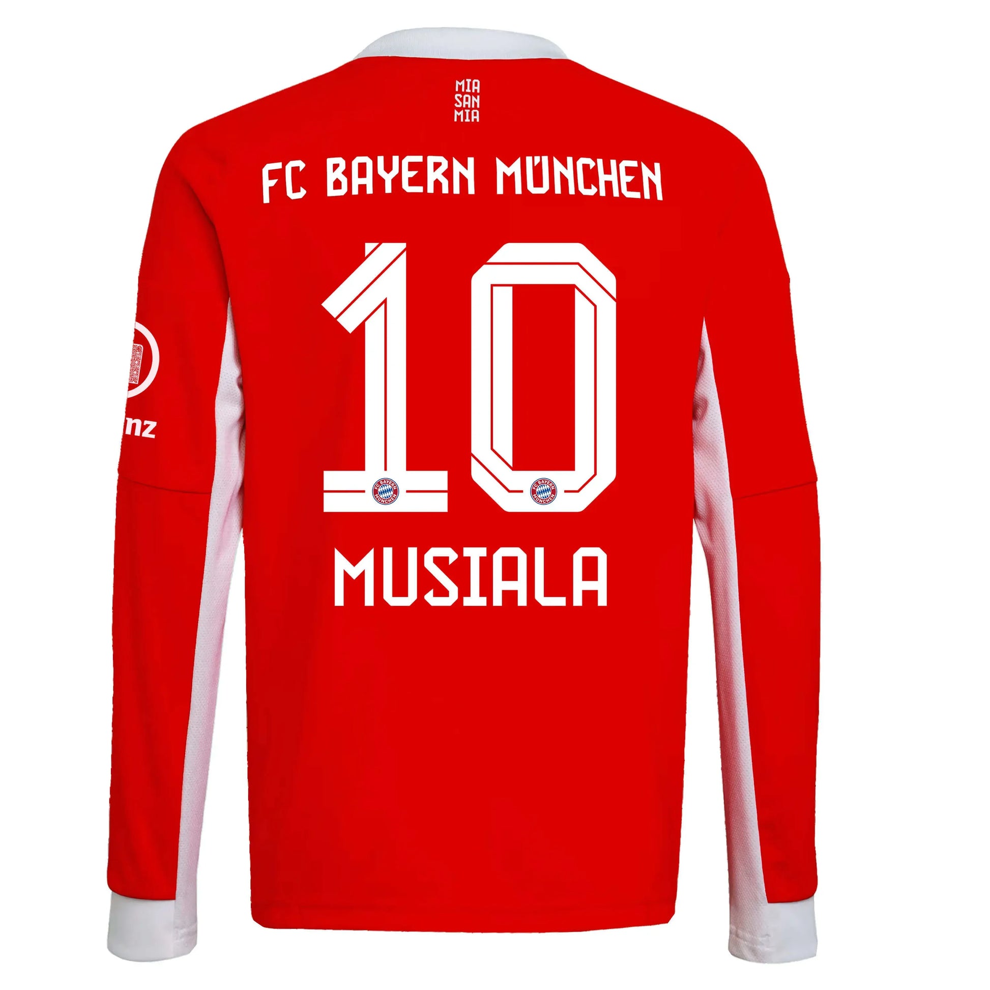 adidas 2025-26 Bayern Munich Mens Stadium Home Long-Sleeve Soccer Jersey (Musiala)