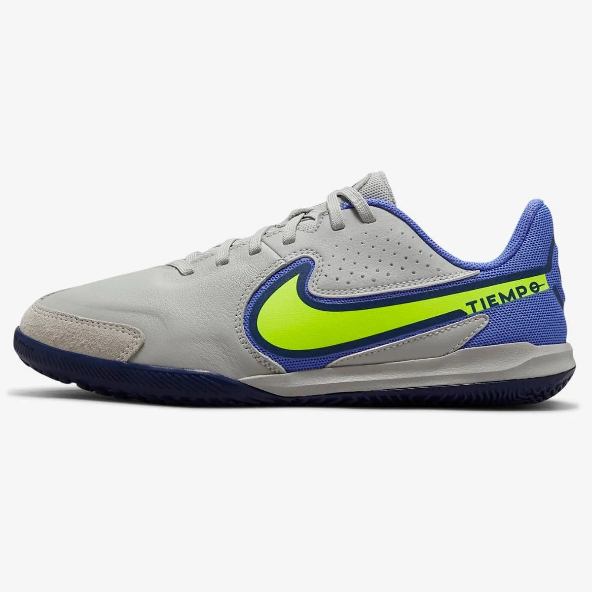 Nike JR Legend 9 Academy Indoor - Grey-Volt-Saphire (Side 1)
