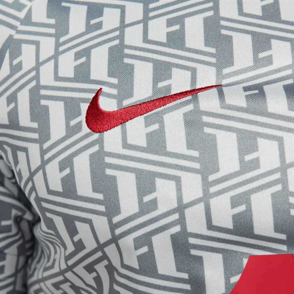 Nike 2022-23 Liverpool FC Dri-Fit Pre-Match Top Short-Sleeve - Grey-Red (Detail 4)