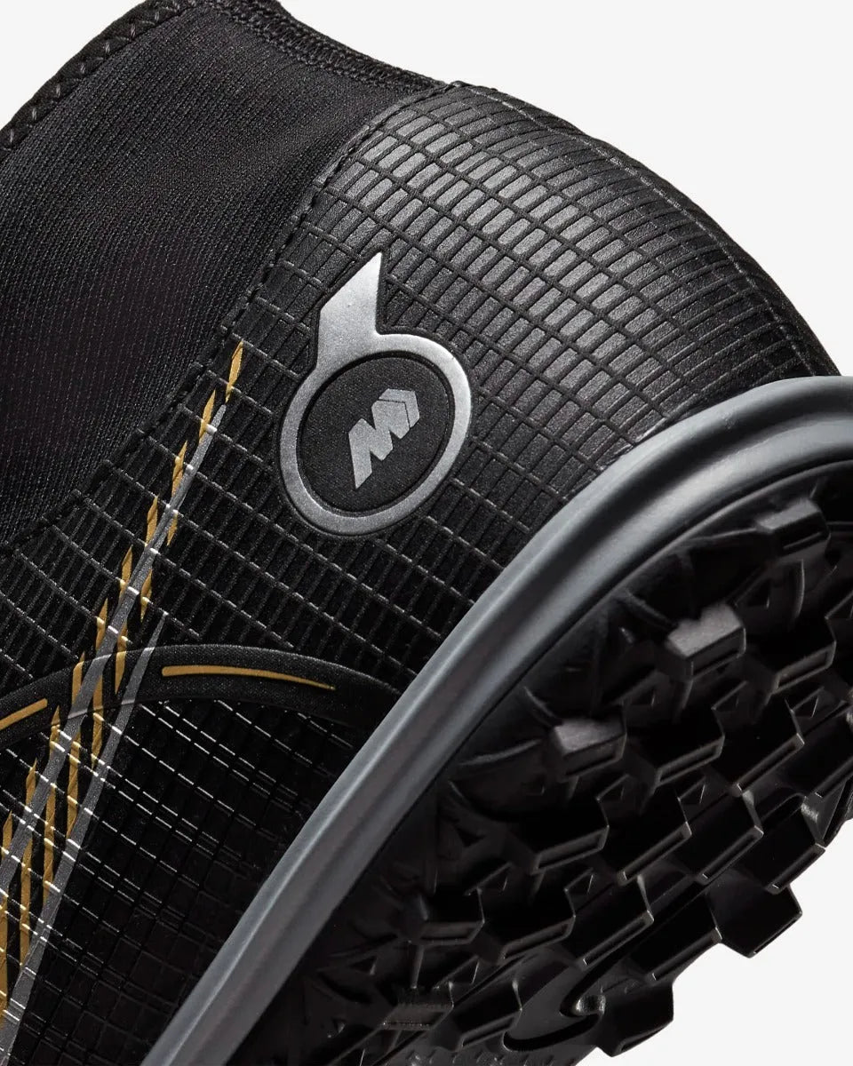 Nike Mercurial Superfly 8 Academy Turf - Black-Gold-Silver (Detail 2)