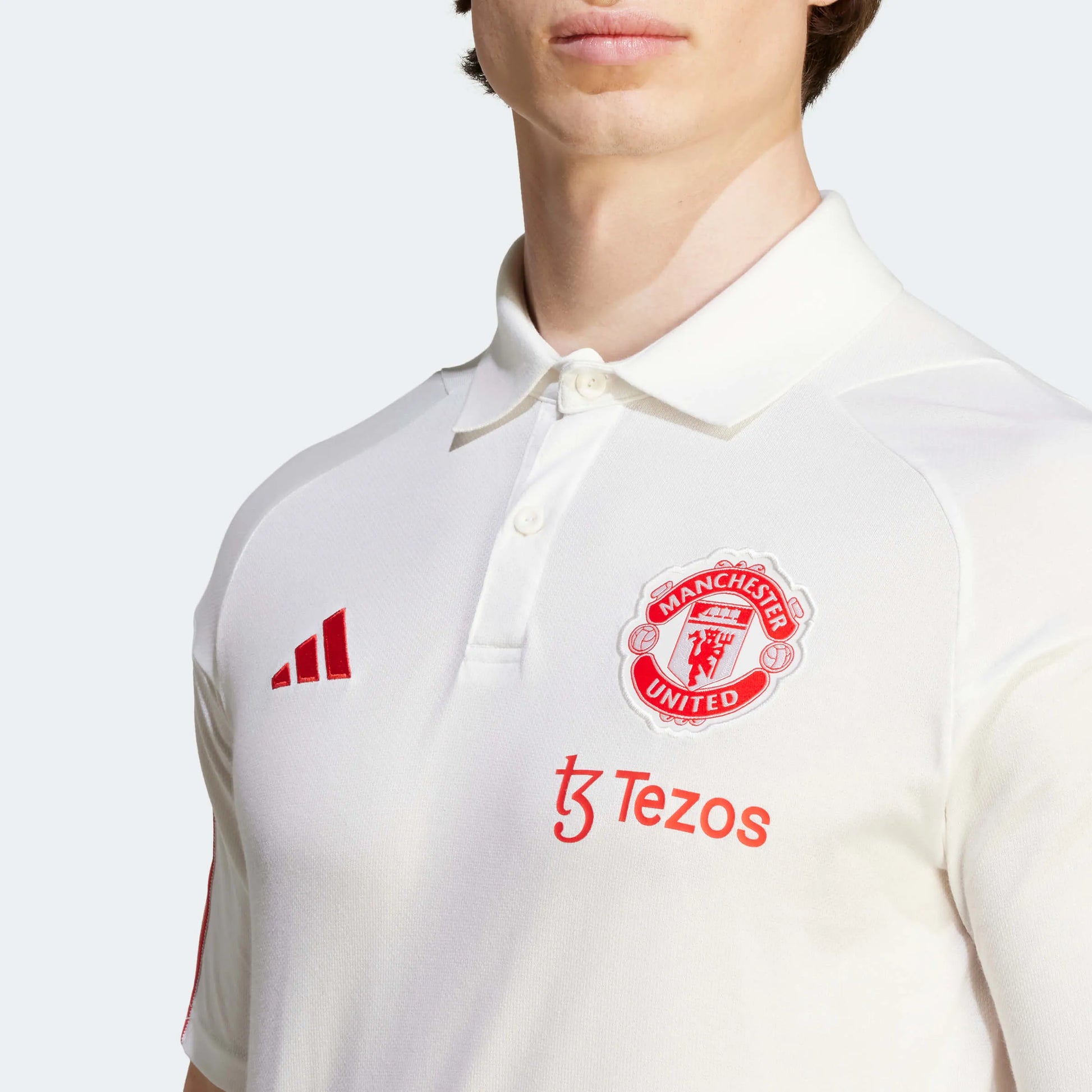 adidas 2023-24 Manchester United Men's Tiro 23 Polo Shirt (Detail 1)