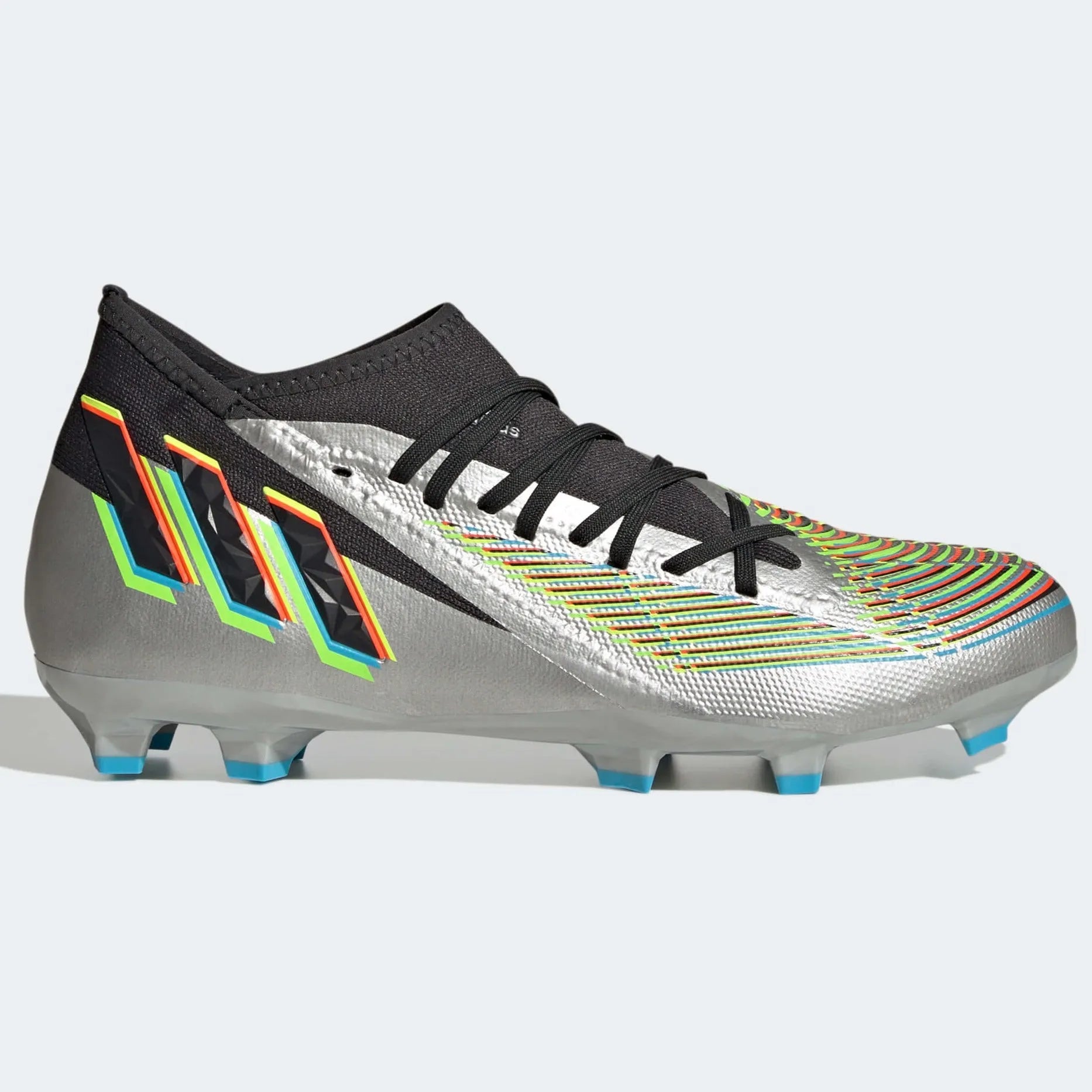 adidas Predator Edge.3 FG - Silver Metallic-Solar Green (Side 1)