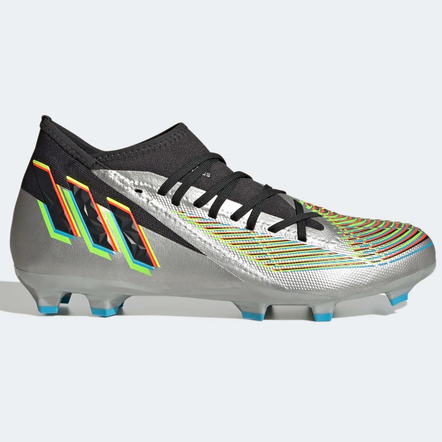 adidas Predator Edge.3 FG - Silver Metallic-Solar Green (Side 1)