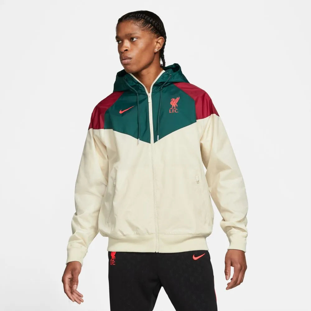 Nike 2021-22 Liverpool NSW Windrunner Jacket - Fossil-Teal-Crimson (Model - Front)