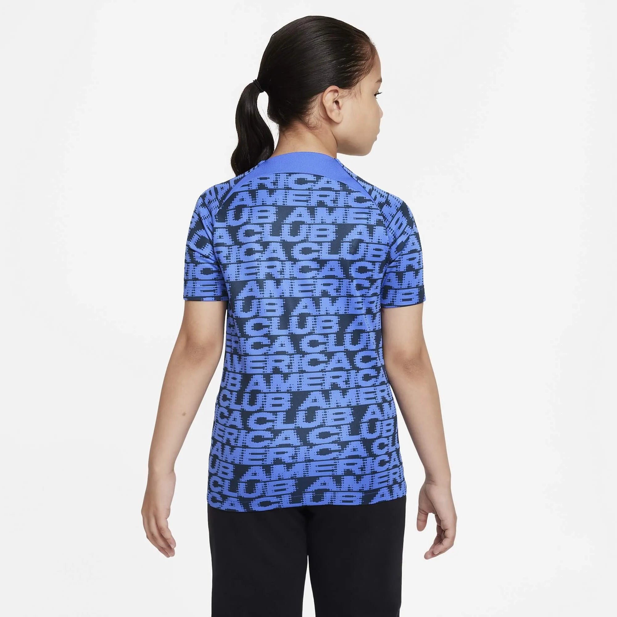 Nike 2022-23 Club America Youth Pre Match Jersey - Blue-Black (Model - Back)