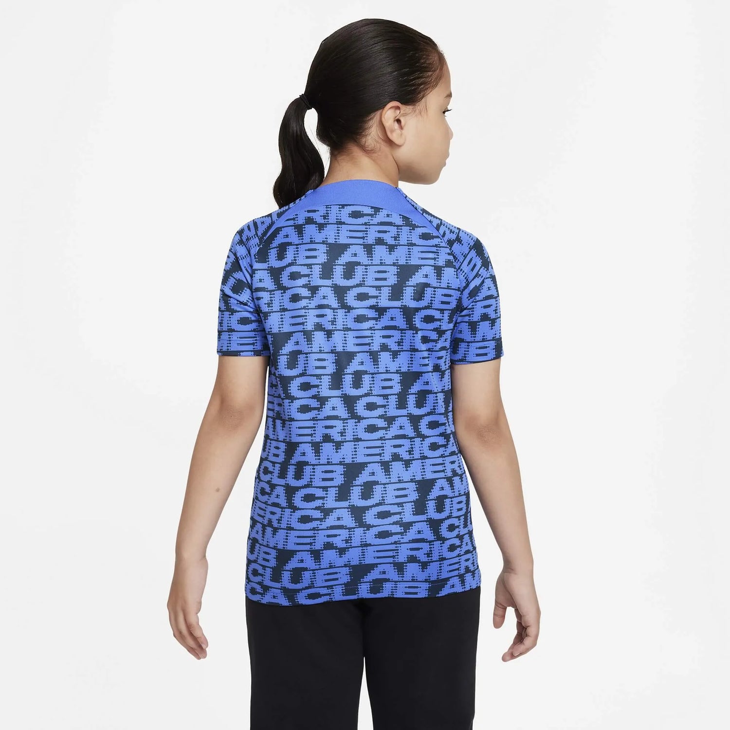 Nike 2022-23 Club America Youth Pre Match Jersey - Blue-Black (Model - Back)