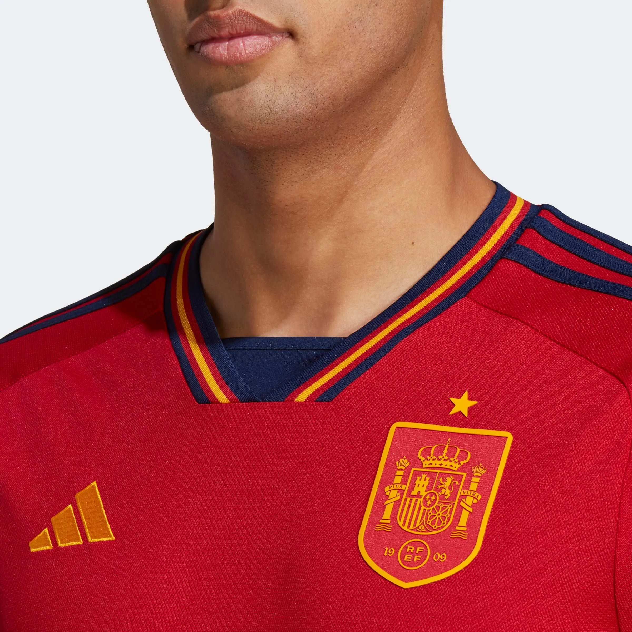 adidas 2022-23 Spain Long Sleeve Home Jersey - Red-Navy (Detail 1)