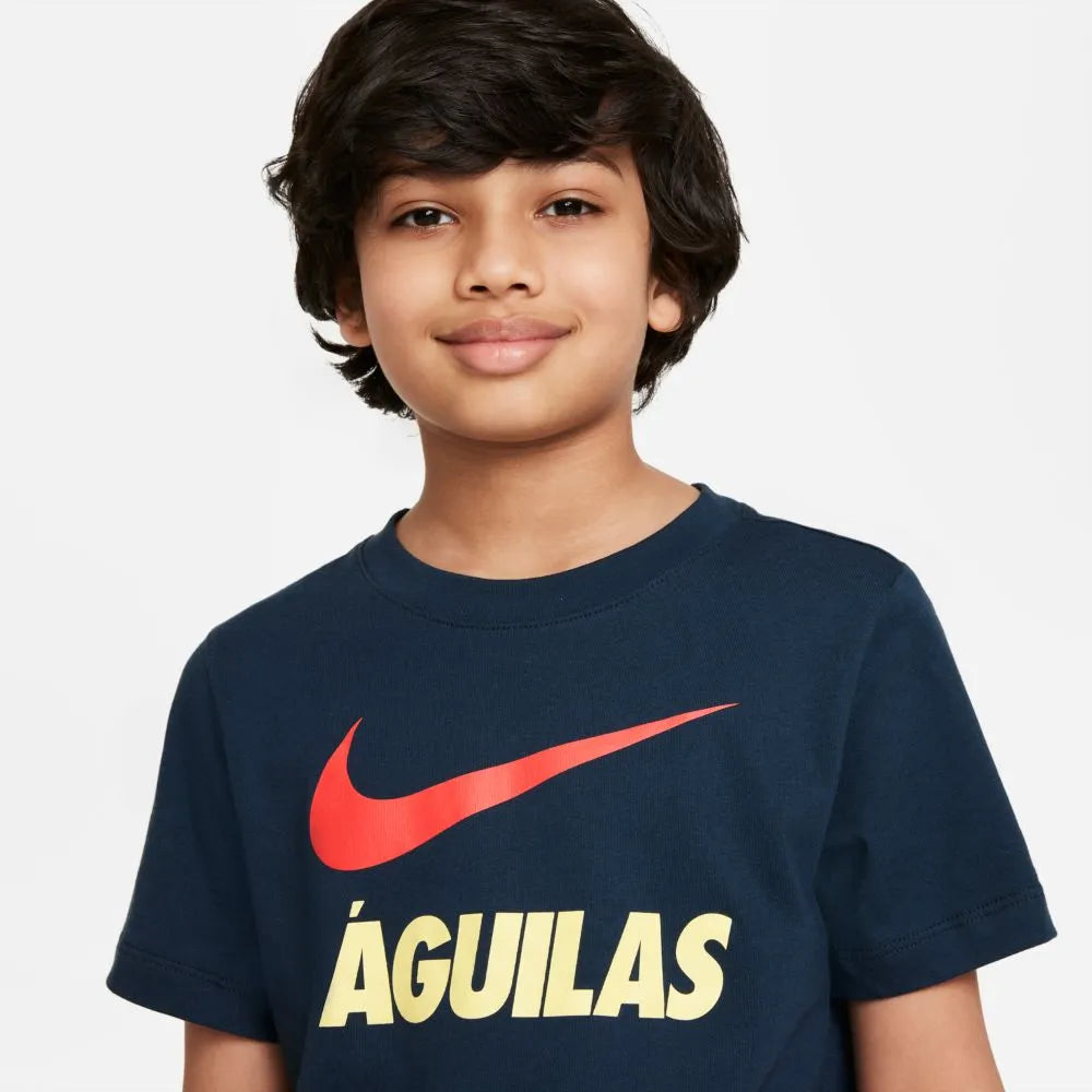 Nike 2021-22 Club America Youth Swoosh Club Tee - Navy (Detail 1)