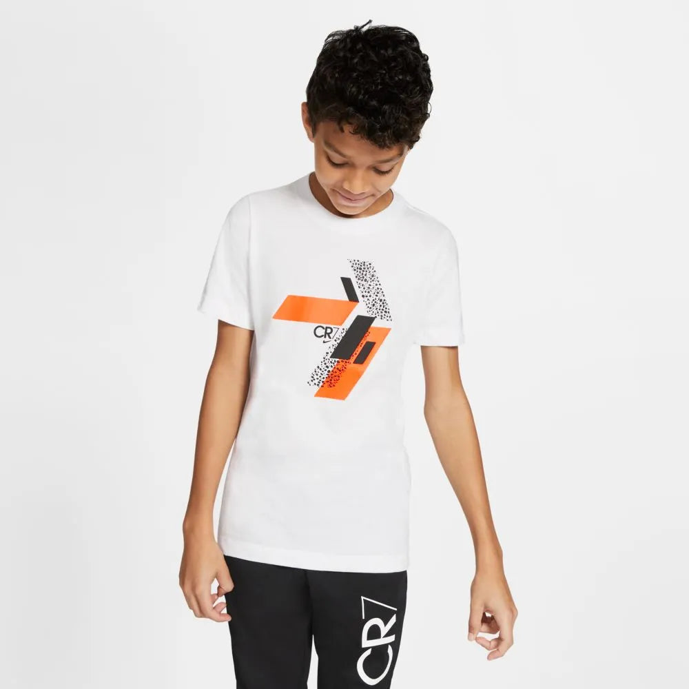 Nike CR7 YOUTH Hook Tee - White-Orange