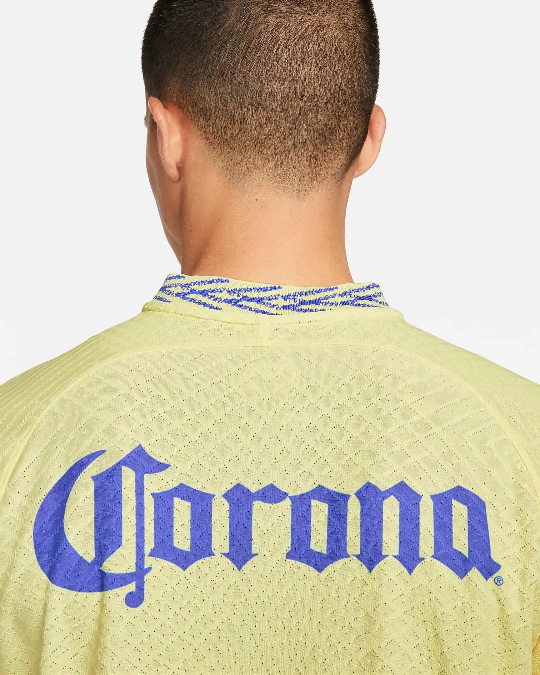 Nike 2022-23 Club America Authentic Home Jersey - Lemon-Blue (Detail 2)