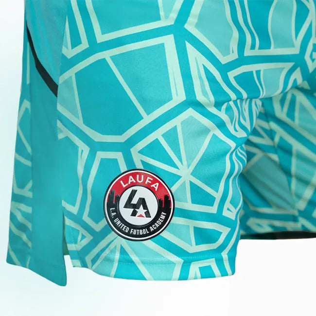side close up of adidas LAUFA Condivo 22 Youth Goalkeeper Shorts - Mint Rush