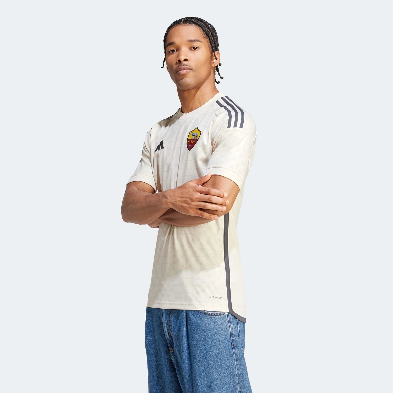 adidas 2023-24 Roma Men's Stadium Away Jersey (Model - Side)
