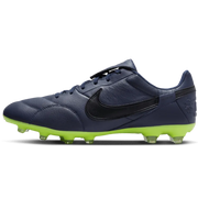 The Nike Premier III FG Blackened Blue Volt Black (Side 1)