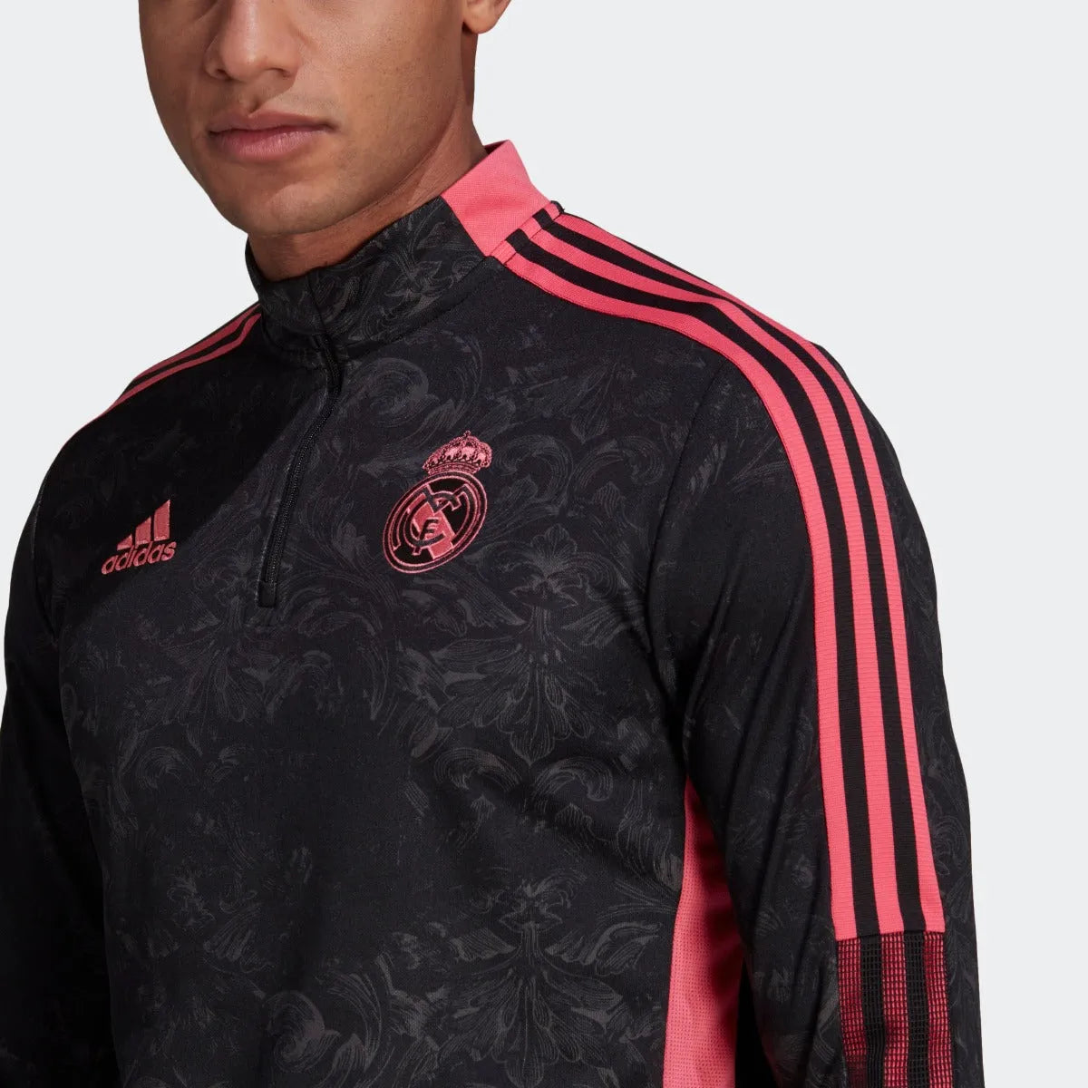Adidas 2020-21 Real Madrid AOP Training Top - Black-Pink