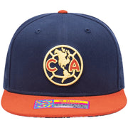 FI Collection Club America Day of the Dead Snapback Hat - Navy-Orange (Front)