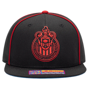 FI Collection Chivas Cali Night Snapback Hat - Black-Red (Front)