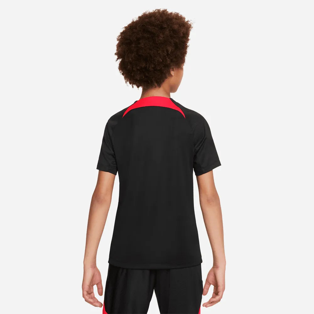 Nike 22-23 Liverpool Youth DF Strike Top - Black-Siren Red (Model - Back)