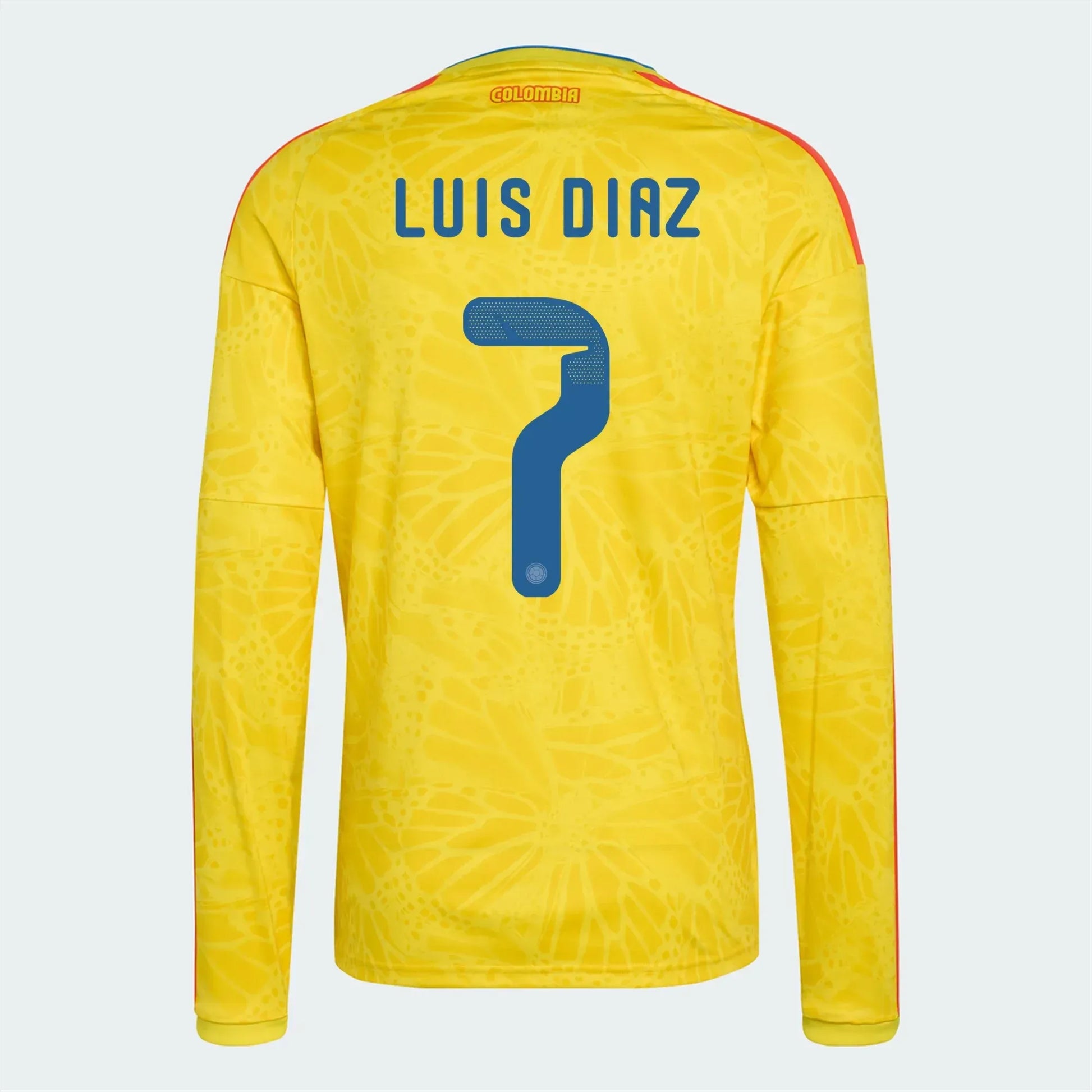 adidas 2026 Colombia Men's Stadium Home Long-Sleeve Soccer Jersey (Luis Diaz)