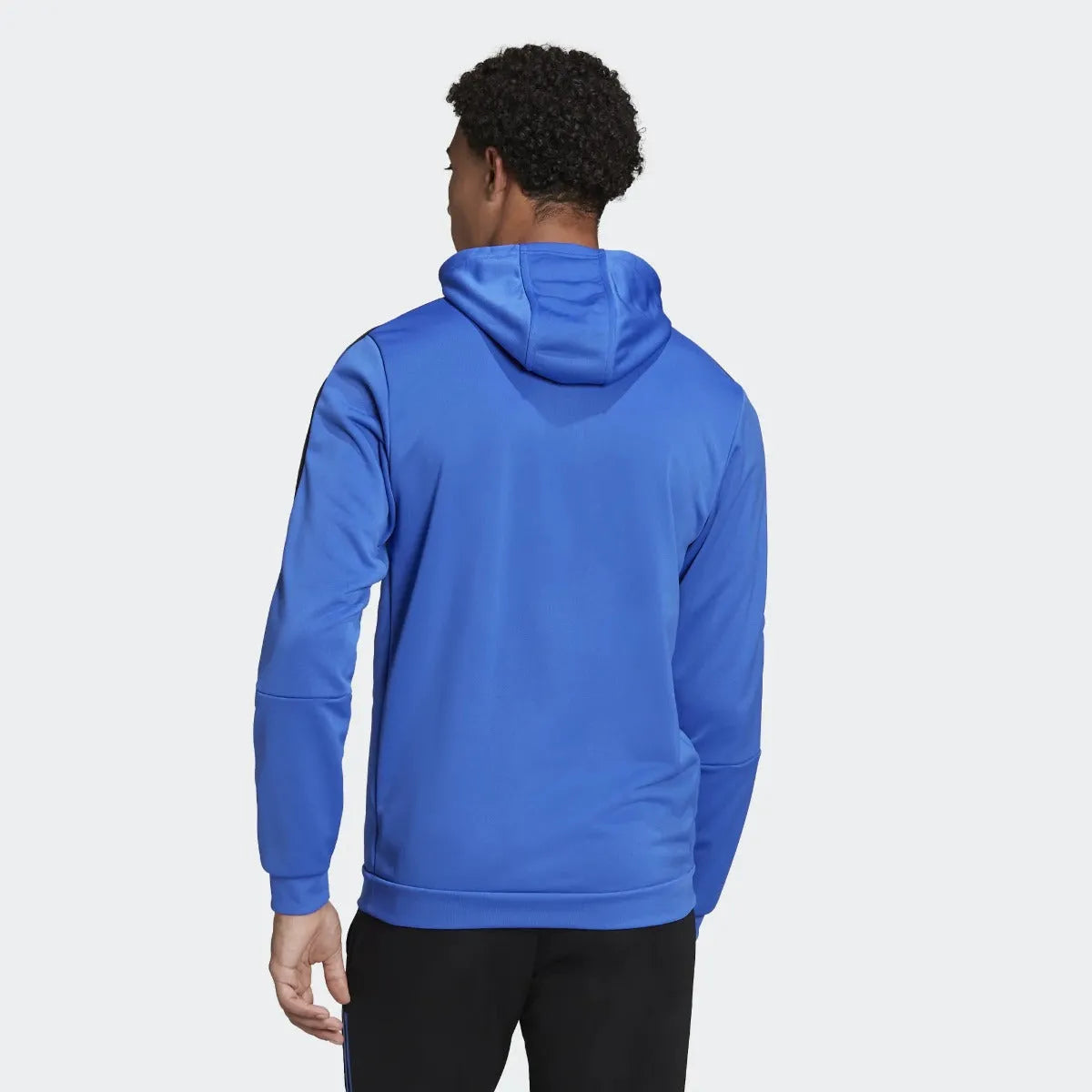 adidas 21-22 Real Madrid Track Hoodie - Hi Res Blue (Model - Back)