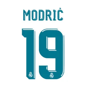 Real Madrid 2017/18 Home Modric #19 Jersey Name Set