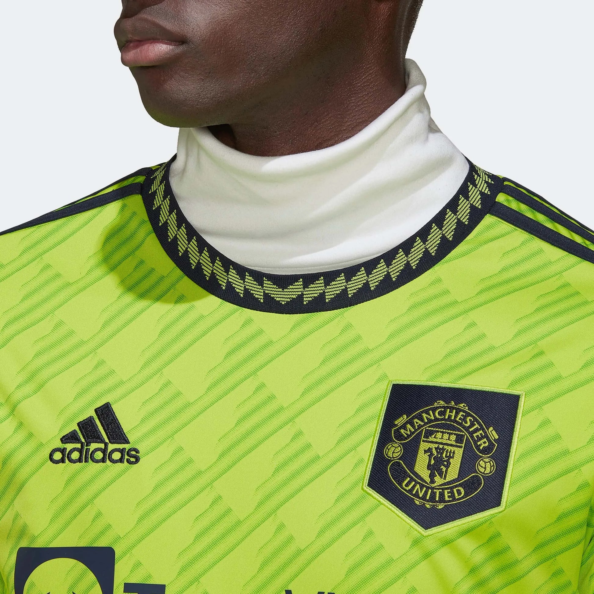 adidas 2022-23 Manchester United Third Jersey - Solar Slime (Detail 1)