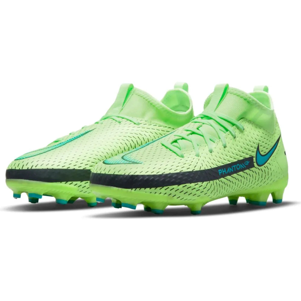Nike JR Phantom GT Academy DF FG-MG - Lime Glow-Aquamarine (Pair - Diagonal)