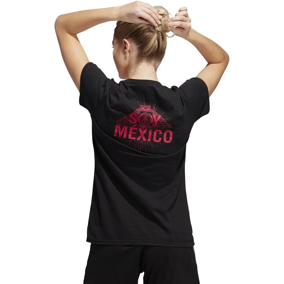 Adidas 2020-21 Mexico Women Amplifier Tee - Black-Pink (Model - Back)