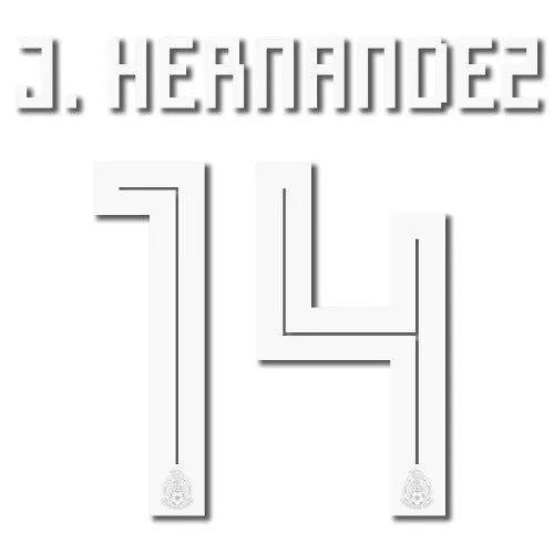 Mexico 2018 Home J.Hernandez #14 Jersey Name Set