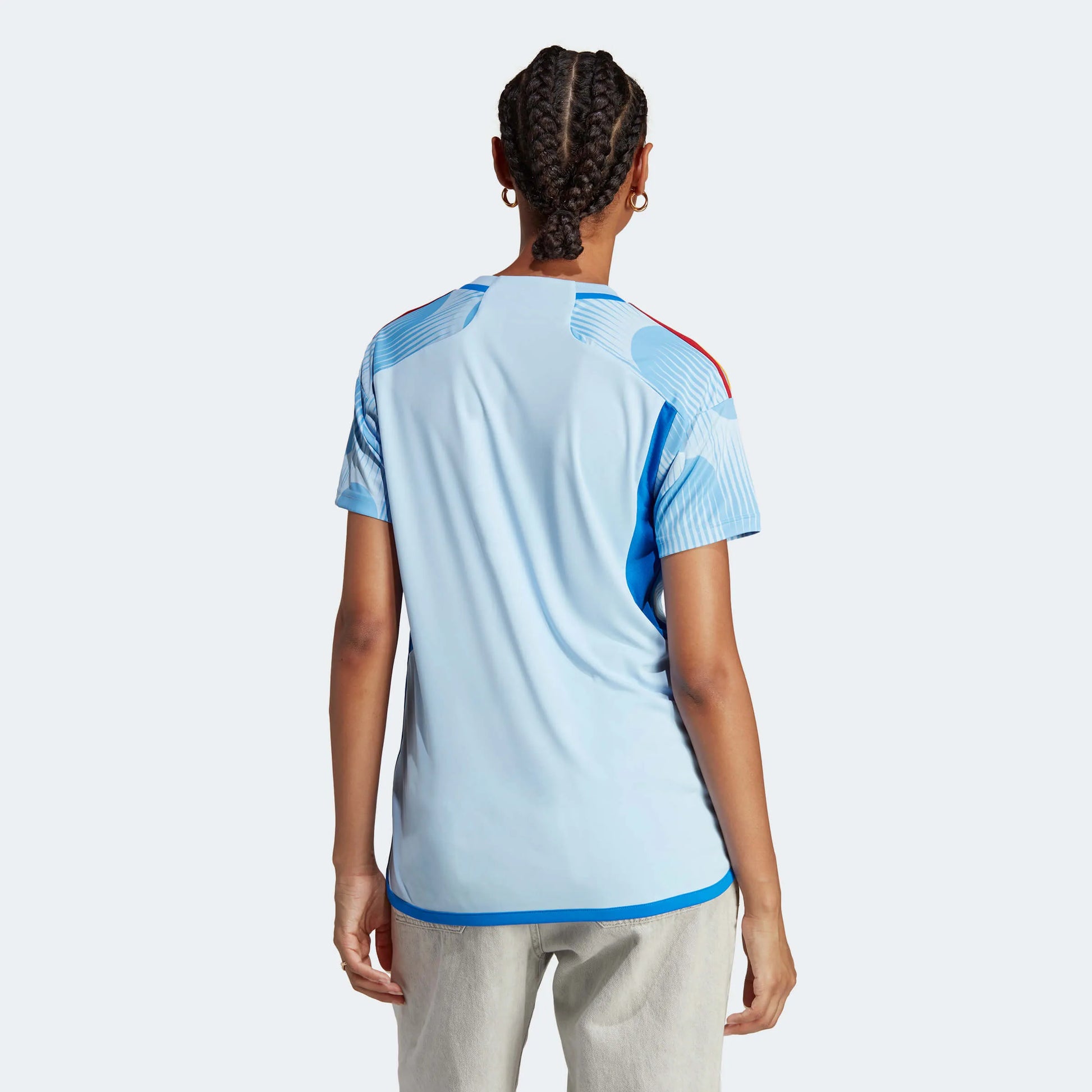 adidas 2022-23 Spain Women's Away Jersey - Glory Blue (Model - Back)