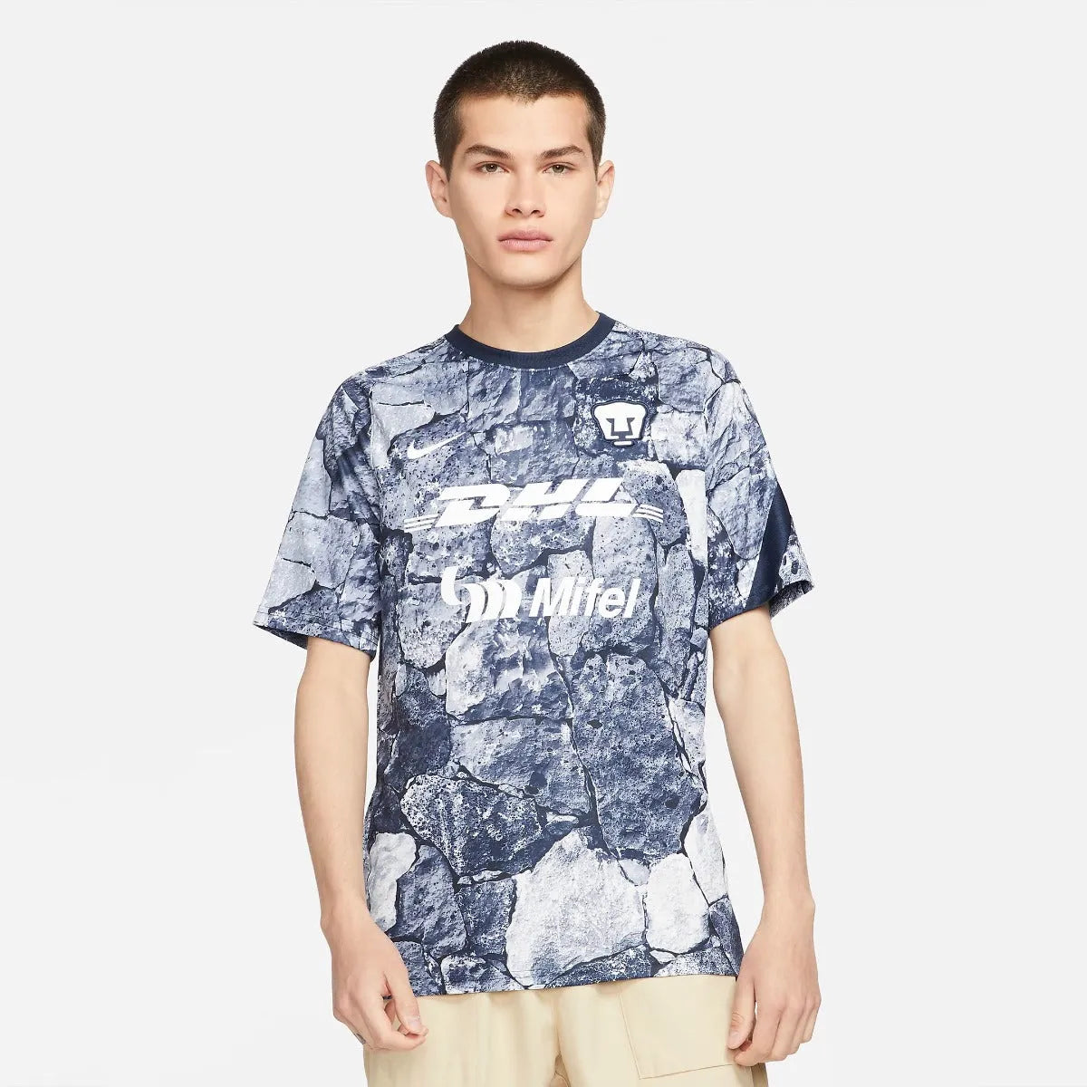 Nike 2021-22 Pumas Pre-Match jersey - White-Obsidian (Model - Front)