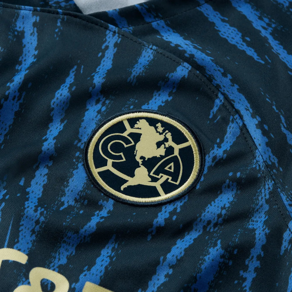 Nike 2022-23 Club America Youth Away Jersey - Armory Navy-Lemon (Detail 1)