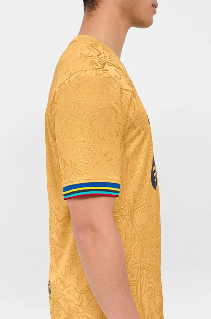 Nike 2022-23 FC Barcelona Authentic Away Jersey - Club Gold-Obsidian (Detail 3)