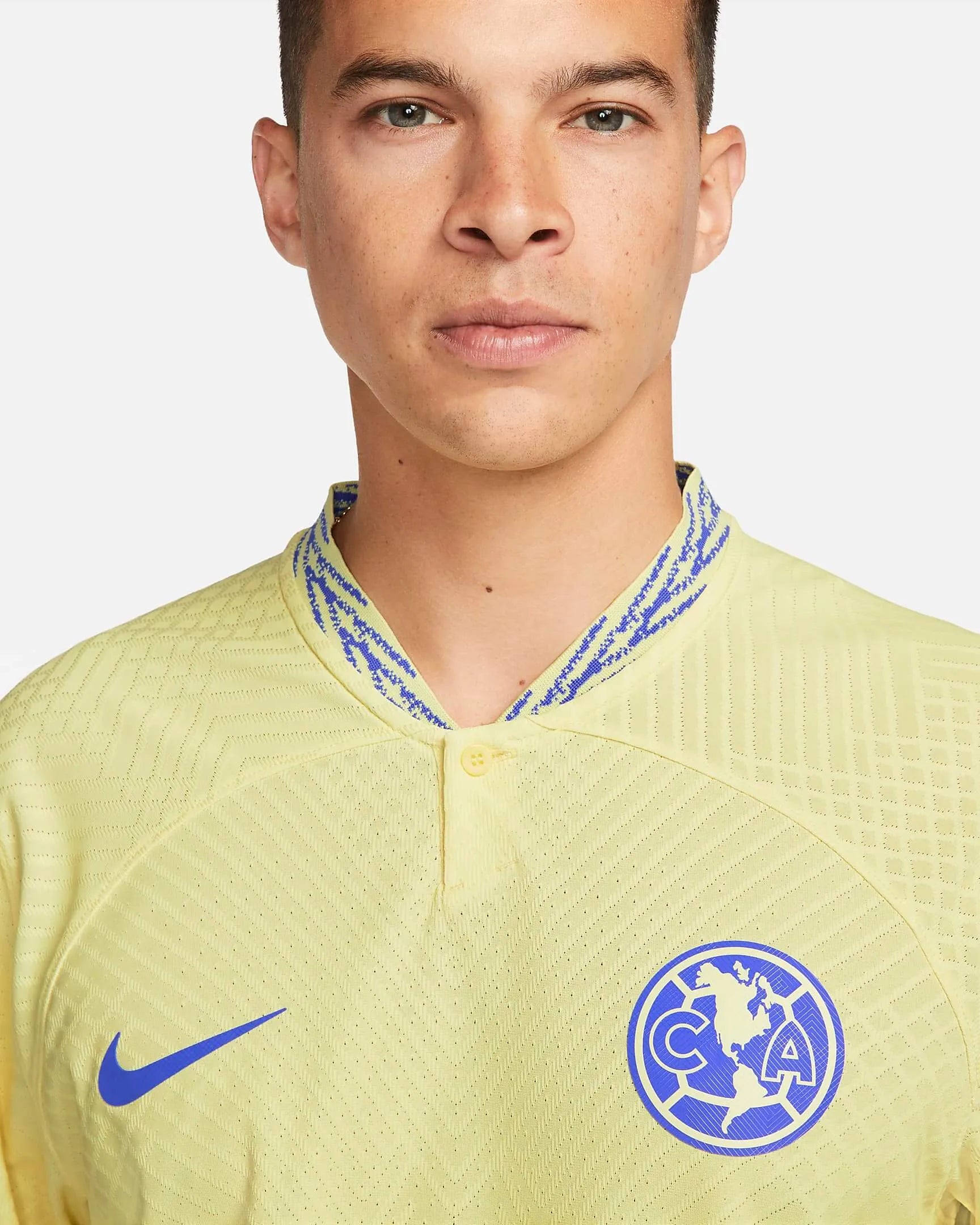 Nike 2022-23 Club America Authentic Home Jersey - Lemon-Blue (Detail 1)