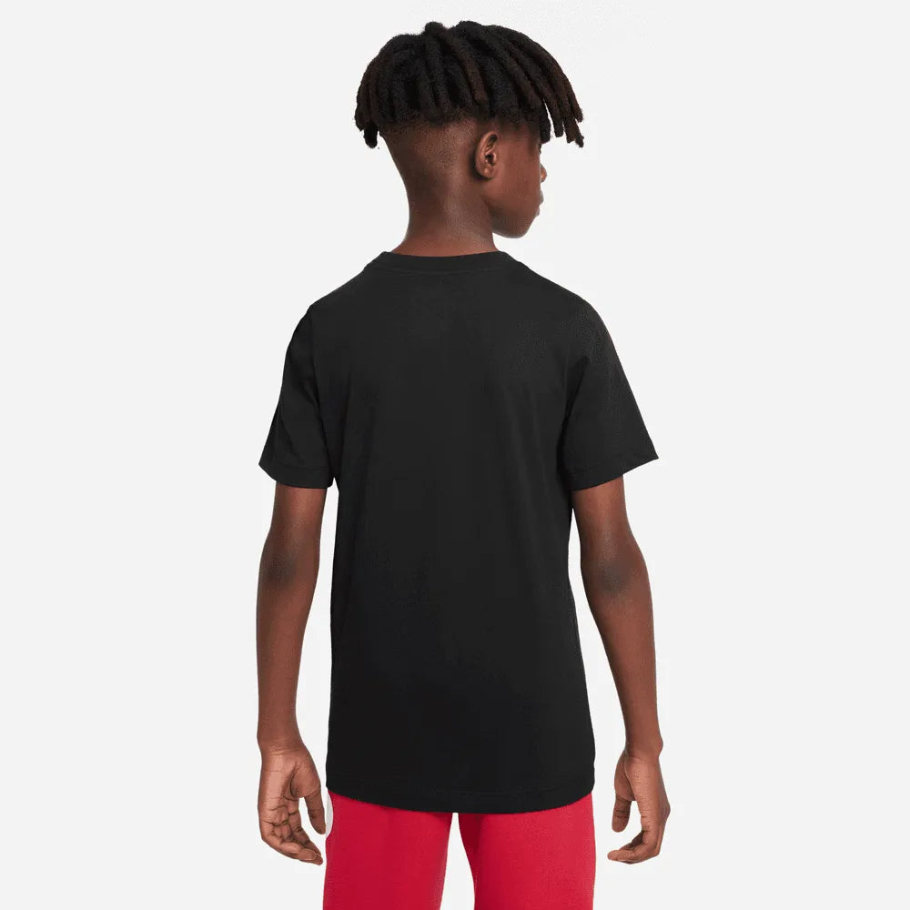 Nike 2022-23 France Youth Mbappe Tee - Black (Model - Back)