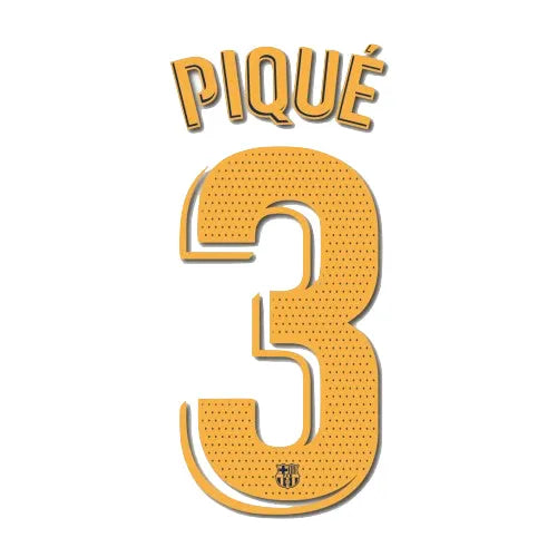 Barcelona 2019/21 Home Pique #3 Jersey Name Set
