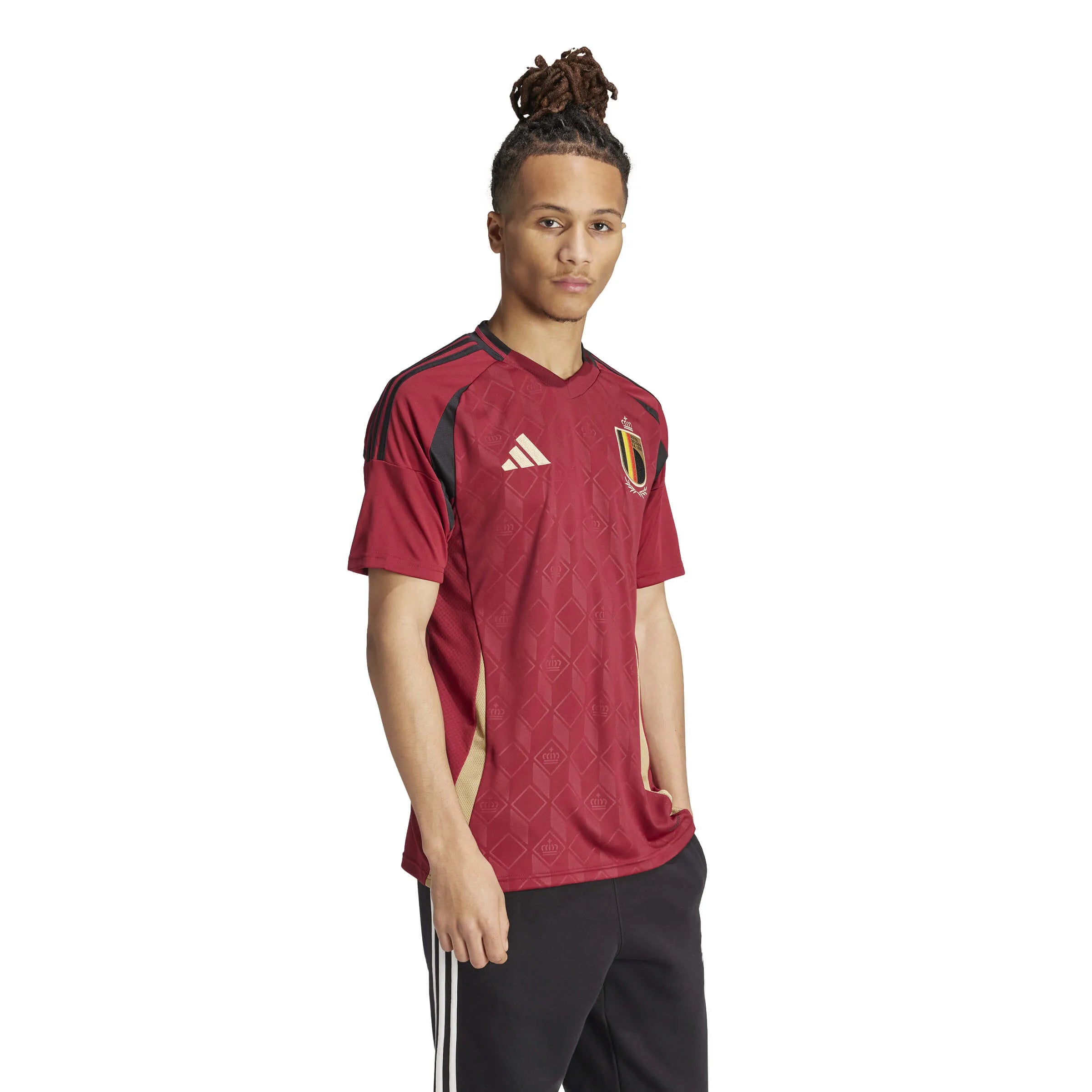 adidas 2024-25 Belgium Men's Stadium Home Jersey (Model - Side)