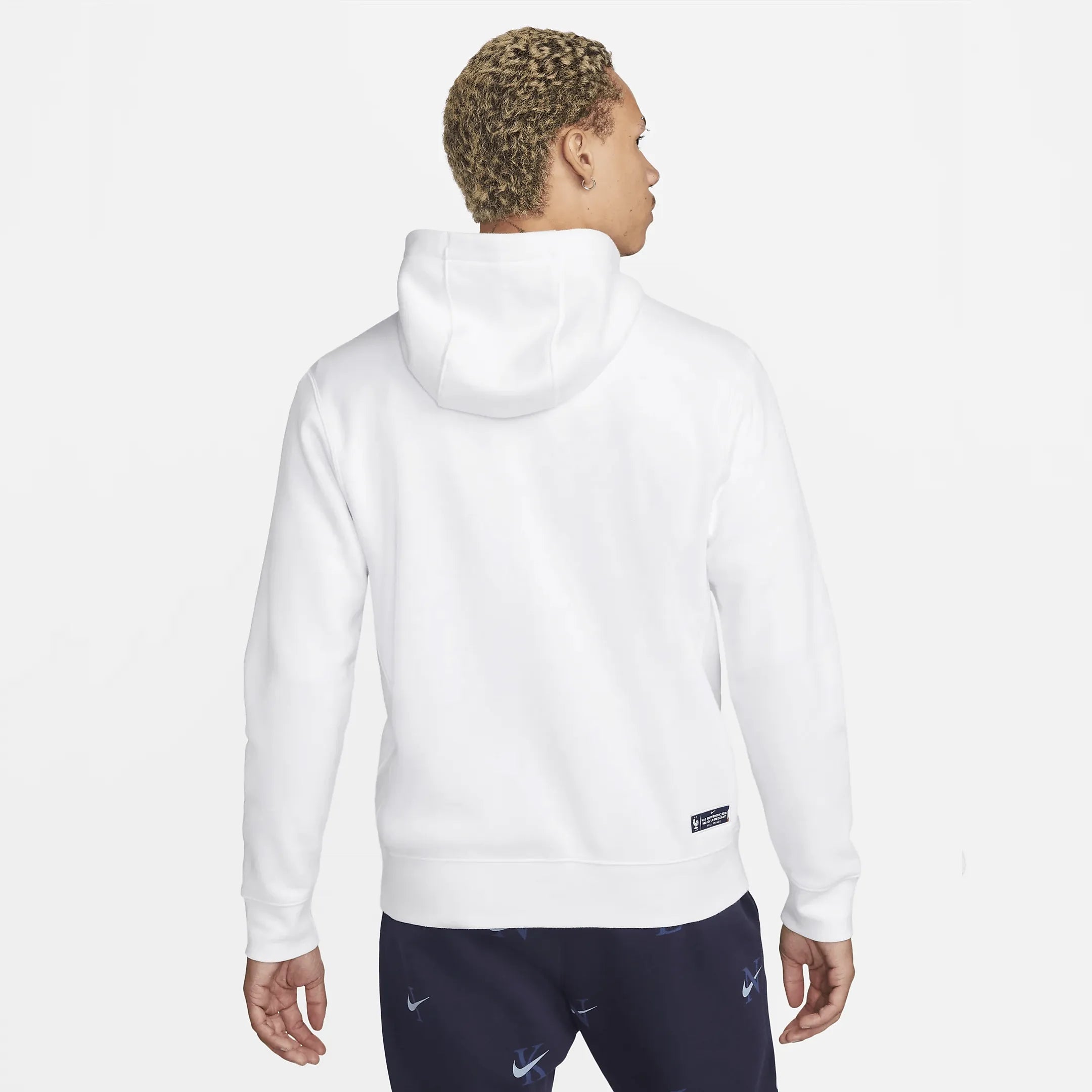 Nike 2022 France Men's Club Fleece Full-Zip Hoodie (Model - Back)