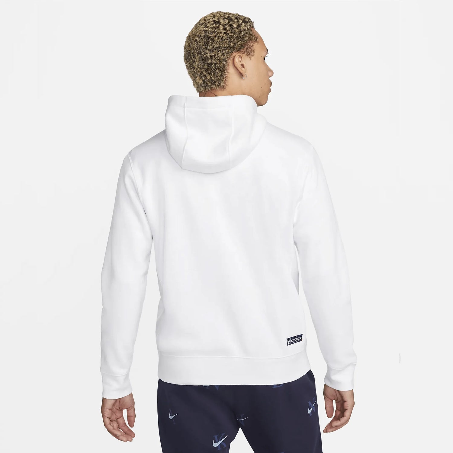 Nike 2022 France Men's Club Fleece Full-Zip Hoodie (Model - Back)