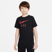 Nike 2021-22 Liverpool Youth Swoosh Club Tee - Black-Red (Model - Front)
