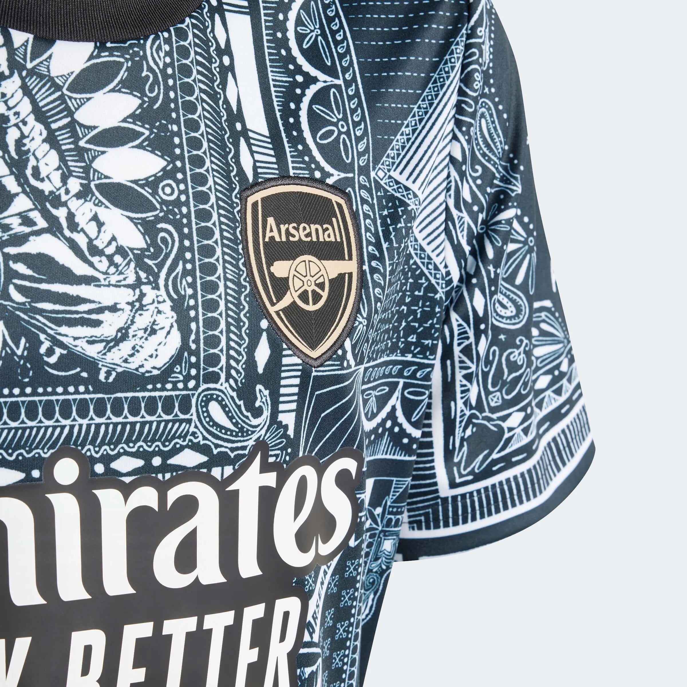 adidas 2023-24 Arsenal Ian Wright Youth Pre-Match Jersey (Detail 1)