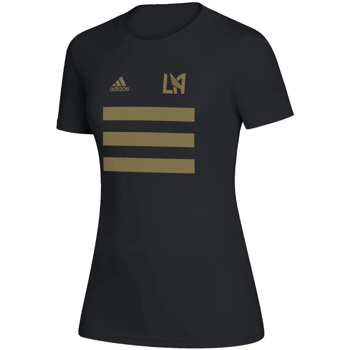 Adidas 2021 LAFC Women Creator SS Tee - Black-Gold (Front)
