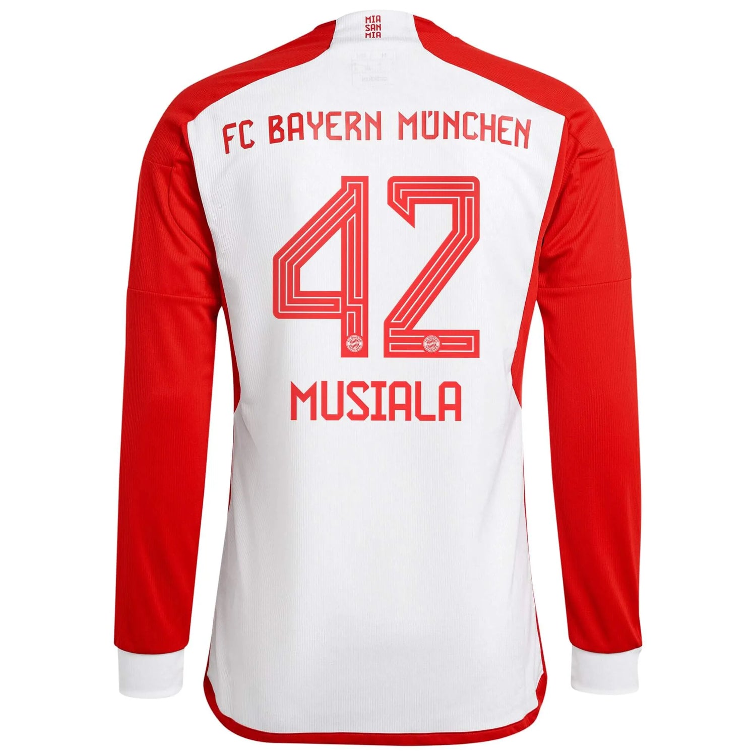 adidas 2023-24 Bayern Munich Men's Stadium Home Long-Sleeve Jersey