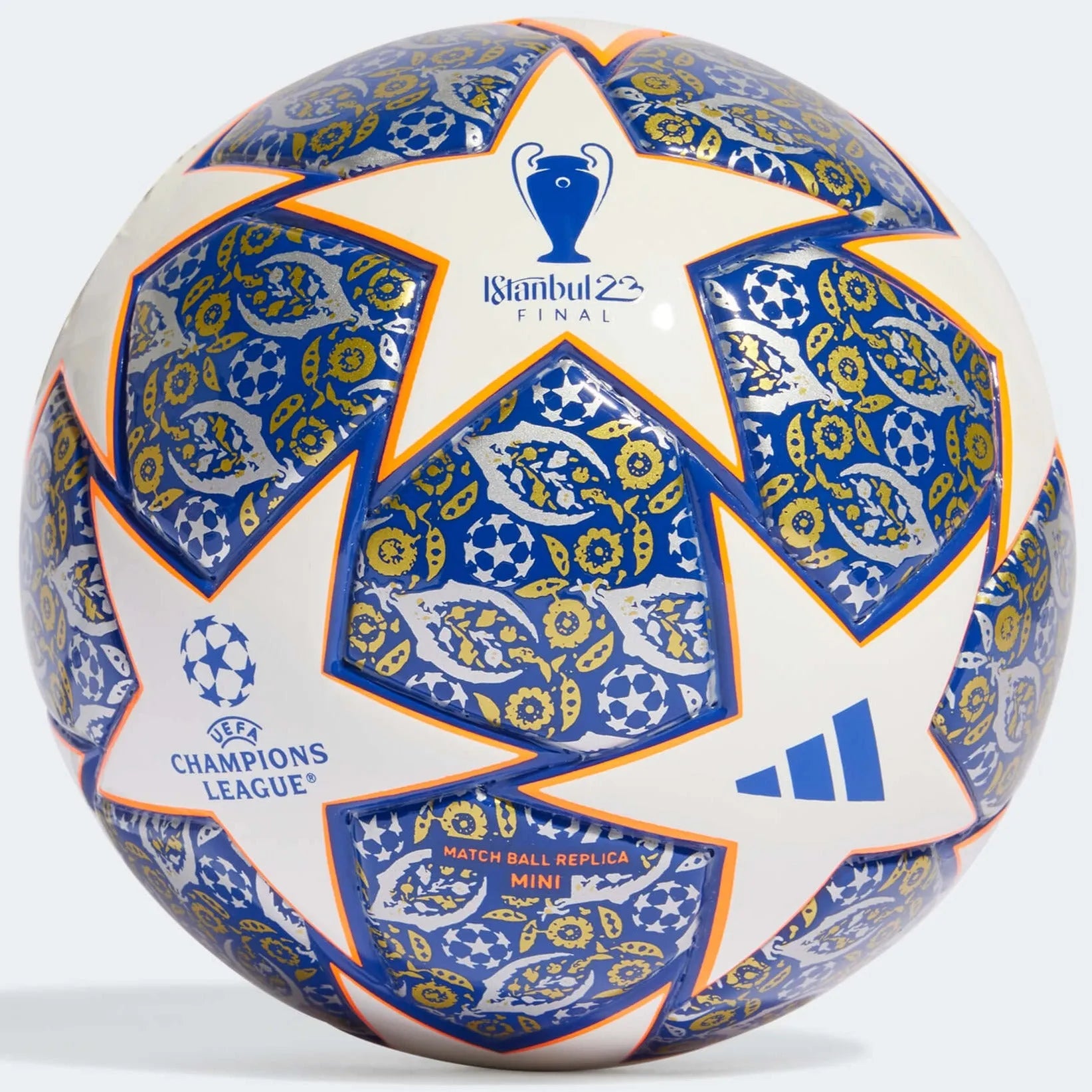 adidas Istanbul UCL Mini Ball - White-Royal Blue-Solar Orange (Front)